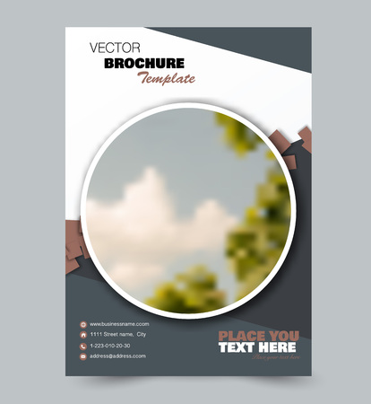 Flyer template. Design for a business, education, advertisement brochure, poster or pamphlet. Vector illustration. Brown color.のイラスト素材