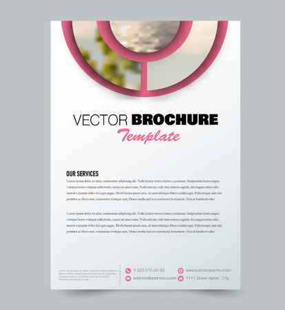 Flyer template. Design for a business, education, advertisement brochure, poster or pamphlet. Vector illustration. Pink color.のイラスト素材