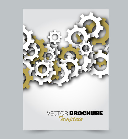 Green flyer design template. Tech style background. Brochure for business, education, presentation, advertisement. Corporate identity concept. Editable vector illustration.のイラスト素材