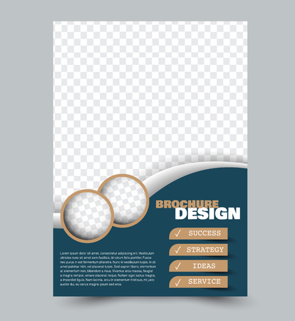 Flyer design template. Blue color. Vector illustration.のイラスト素材