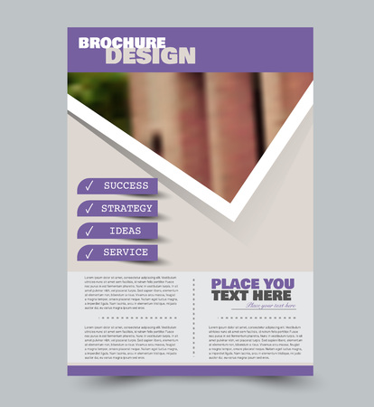 Flyer design template. Purple color. Vector illustration.のイラスト素材