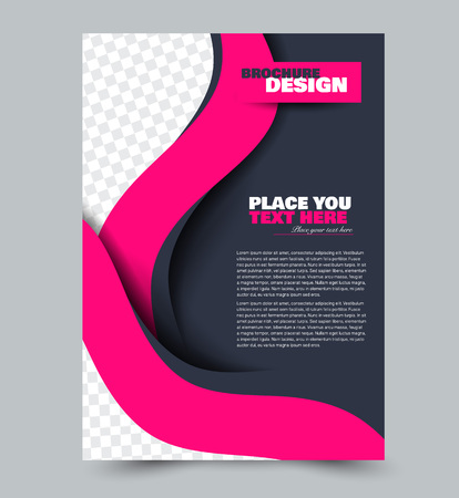 Flyer design template. Pink color. Vector illustration.のイラスト素材
