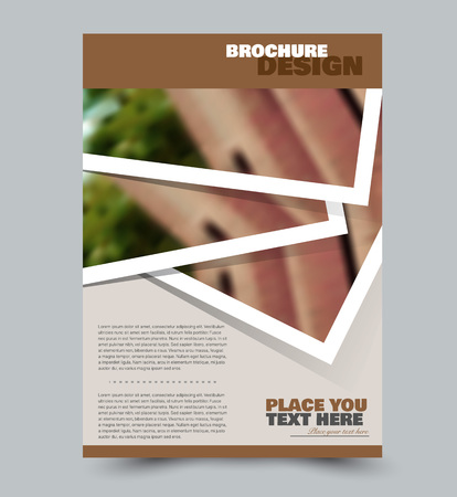 Flyer design template. Brown color. Vector illustration.のイラスト素材