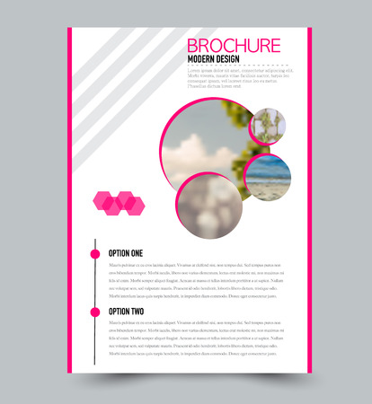 Flyer design template. Brochure layout. Pink color. Vector illustration.のイラスト素材