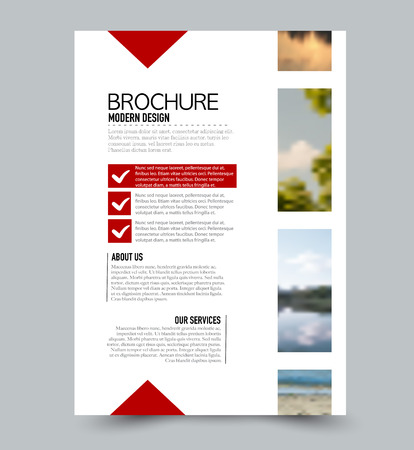 Flyer design template. Brochure layout. Red color. Vector illustration.のイラスト素材