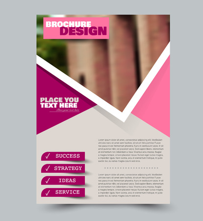 Flyer design template. Pink color. Vector illustration.のイラスト素材