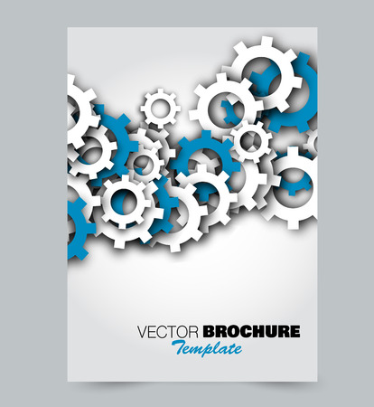 Flyer template. Brochure layout. Annual report cover or print out poster design. Blue color. Vector illustration.のイラスト素材