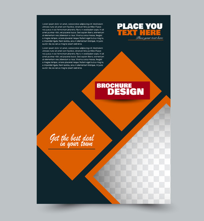 Flyer design template. Orange, red, and blue color. Vector illustration.のイラスト素材