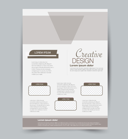 Flyer template. Design for a business, education, advertisement poster or pamphlet. Vector illustration. Brown color.のイラスト素材