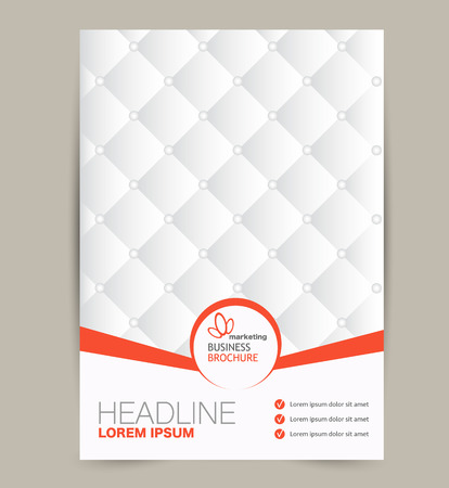 Flyer template. Design for a business, education, advertisement brochure, poster or pamphlet. Vector illustration. Orange color.のイラスト素材