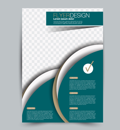 Flyer template. Design for a business, education, advertisement brochure, poster or pamphlet. Vector illustration. Green color.のイラスト素材