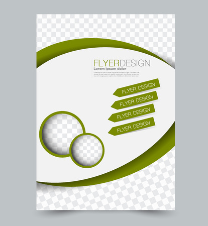 Green business flyer. a4 pribtable poster or brochure. Vector illustration.のイラスト素材