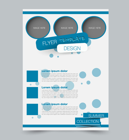 Blue business flyer. a4 pribtable poster or brochure. Vector illustration.のイラスト素材
