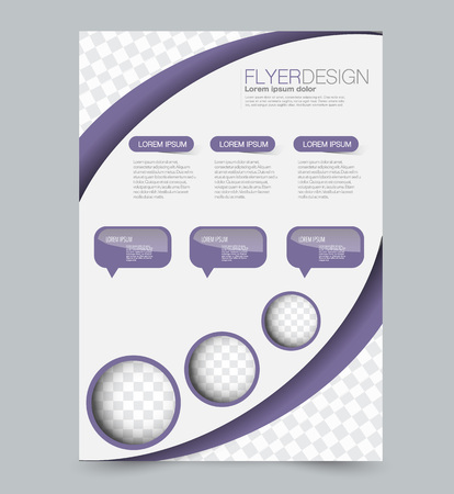 Purple business flyer. a4 pribtable poster or brochure. Vector illustration.のイラスト素材