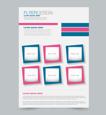 Blue and pink business flyer. a4 pribtable poster. Vector illustration.のイラスト素材
