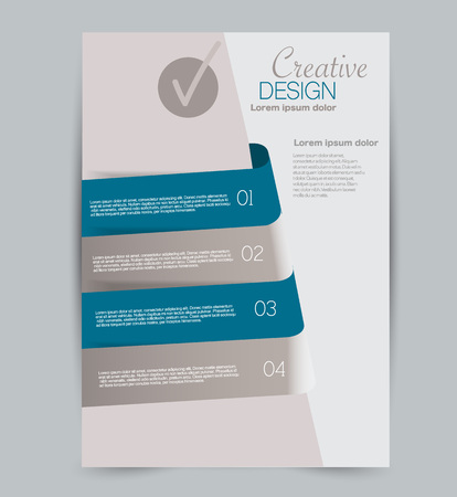 Flyer template. Design for a business, education, advertisement brochure, poster or pamphlet. Vector illustration. Blue color.のイラスト素材