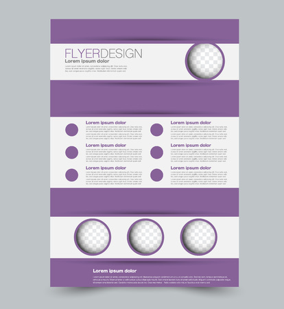 Purple business flyer. a4 pribtable poster or brochure. Vector illustration.のイラスト素材
