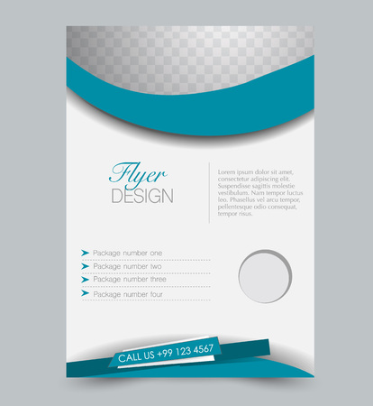 Blue business flyer. a4 pribtable poster or brochure. Vector illustration.のイラスト素材