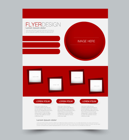 Red business flyer. a4 pribtable poster. Vector illustration.のイラスト素材