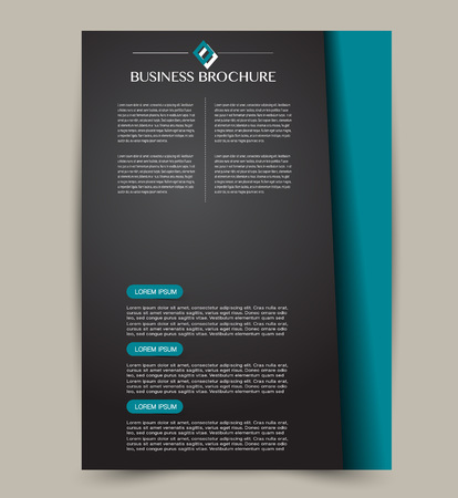 Flyer template. Design for a business, education, advertisement brochure, poster or pamphlet. Vector illustration. Black and blue color.のイラスト素材