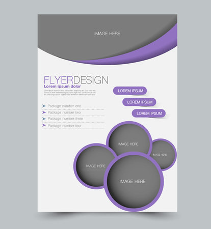Purple business flyer. a4 pribtable poster or brochure. Vector illustration.のイラスト素材