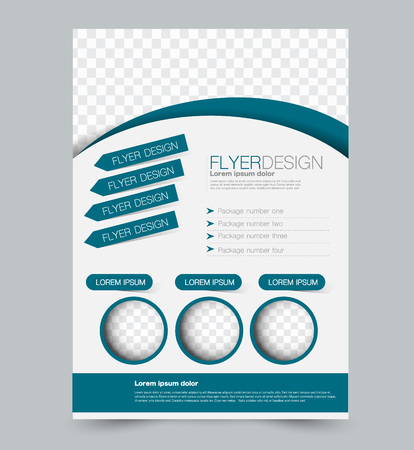 Blue business flyer. a4 pribtable poster or brochure. Vector illustration.のイラスト素材