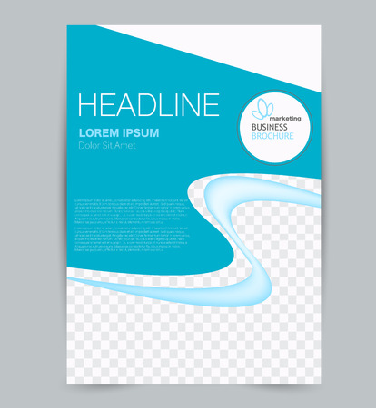 Flyer template. Design for a business, education, advertisement brochure, poster or pamphlet. Vector illustration. Blue color.のイラスト素材