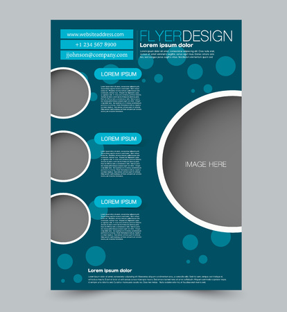 Blue business flyer. a4 pribtable poster or brochure. Vector illustration.のイラスト素材