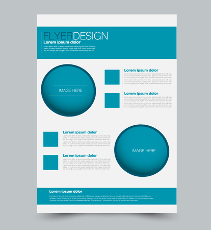 Blue business flyer. a4 pribtable poster. Vector illustration.のイラスト素材