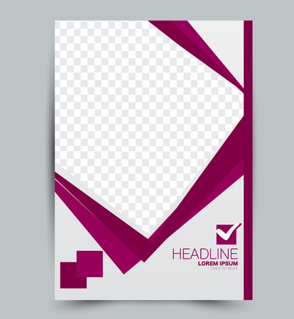 Flyer template. Design for a business, education, advertisement brochure, poster or pamphlet. Vector illustration. Red color.のイラスト素材