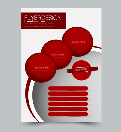 Red business flyer. a4 pribtable poster. Vector illustration.のイラスト素材