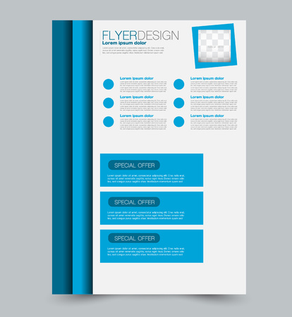 Blue business flyer. a4 pribtable poster or brochure. Vector illustration.のイラスト素材
