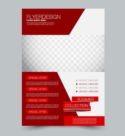 Red business flyer. a4 pribtable poster. Vector illustration.のイラスト素材