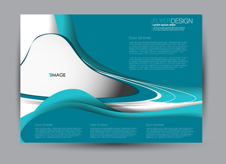 Flyer, brochure, billboard template design landscape orientation for business, education, school, presentation, website. Blue color. Editable vector illustration.のイラスト素材