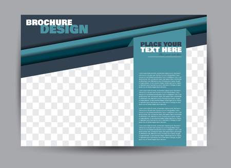 Flyer, brochure, billboard template design landscape orientation for business, education, school, presentation, website. Blue color. Editable vector illustration.のイラスト素材