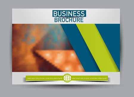 Flyer, brochure, billboard template design landscape orientation for business, education, school, presentation, website. Blue and green color. Editable vector illustration.のイラスト素材