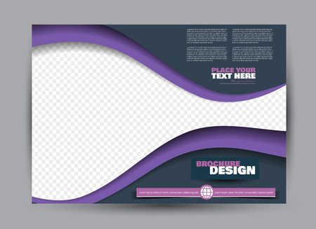 Flyer, brochure, billboard template design landscape orientation for business, education, school, presentation, website. Pink and purple color. Editable vector illustration.のイラスト素材
