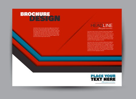 Flyer, brochure, billboard template design landscape orientation for business, education, school, presentation, website. Blue and red color. Editable vector illustration.のイラスト素材