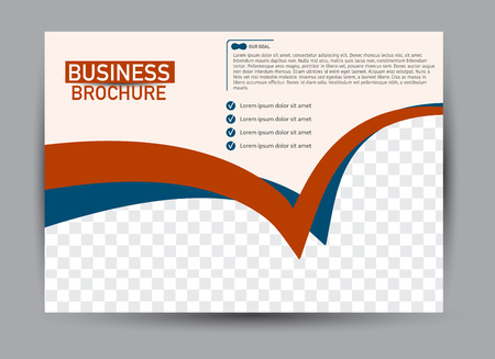 Flyer, brochure, billboard template design landscape orientation for business, education, school, presentation, website. Blue and red color. Editable vector illustration.のイラスト素材