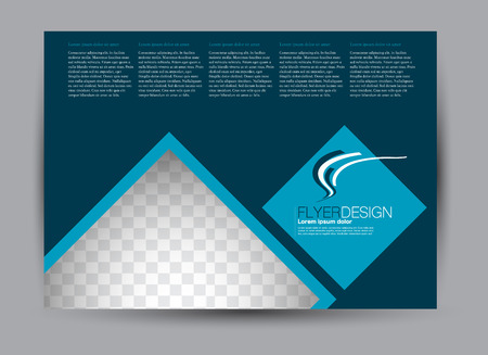 Flyer, brochure, billboard template design landscape orientation for education, presentation, website. Blue color. Editable vector illustration.のイラスト素材