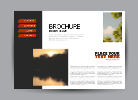 Flyer, brochure, billboard template design landscape orientation for business, education, school, presentation, website. Red and black color. Editable vector illustration.のイラスト素材