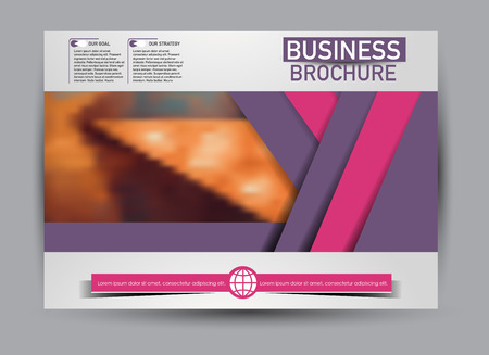 Flyer, brochure, billboard template design landscape orientation for business, education, school, presentation, website. Purple and pink color. Editable vector illustration.のイラスト素材