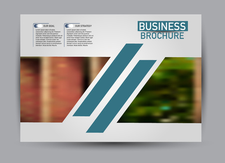 Flyer, brochure, billboard template design landscape orientation for business, education, school, presentation, website. Blue color. Editable vector illustration.のイラスト素材