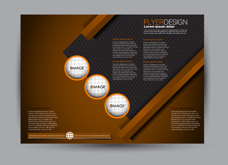 Flyer, brochure, billboard template design landscape orientation for education, presentation, website.  Brown and black color. Editable vector illustration.のイラスト素材