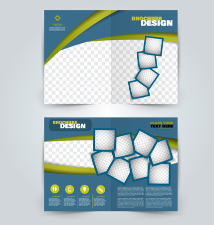 Abstract flyer design background. Brochure template. Can be used for magazine cover, business mockup, education, presentation, report. Blue and green color.のイラスト素材
