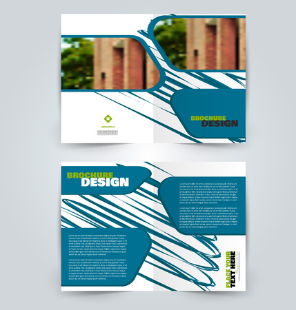 Abstract flyer design background. Brochure template. Can be used for magazine cover, business mockup, education, presentation, report. Blue and green color.のイラスト素材