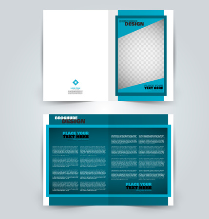 Abstract flyer design background. Brochure template. Can be used for magazine cover, business mockup, education, presentation, report. Blue color.のイラスト素材