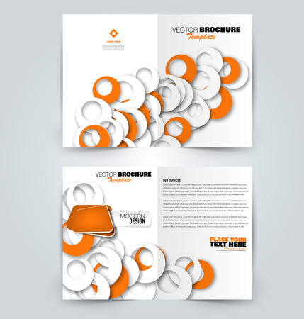 Abstract flyer design background. Brochure template. Can be used for magazine cover, business mockup, education, presentation, report. Orange color. Vector illustration.のイラスト素材