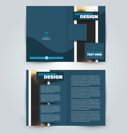 Abstract flyer design background. Brochure template. Can be used for magazine cover, business mockup, education, presentation, report. Blue color.のイラスト素材