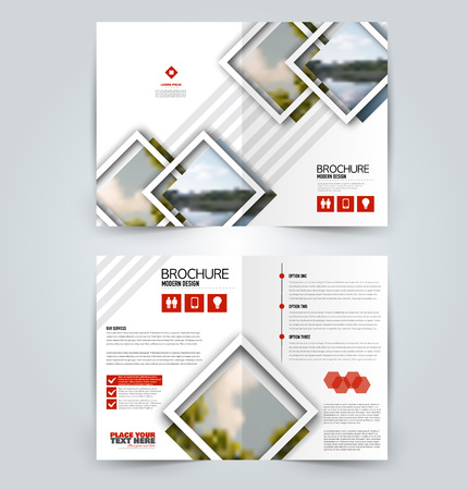 Abstract flyer design background. Brochure template. Can be used for magazine cover, business mockup, education, presentation, report. Red color.のイラスト素材